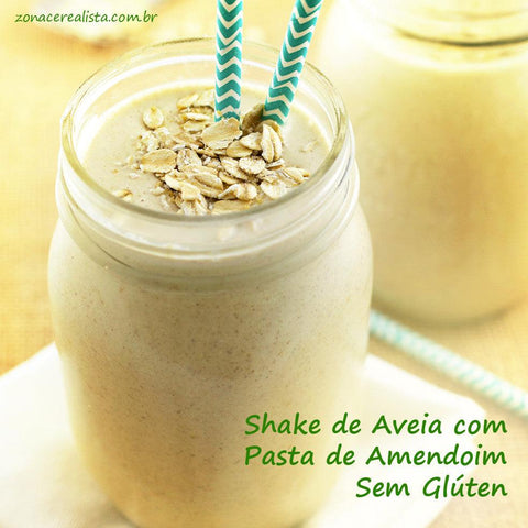 SHAKE DE PASTA DE AMENDOIM COM AVEIA #semglúten #semlactose - Zona Cerealista Online