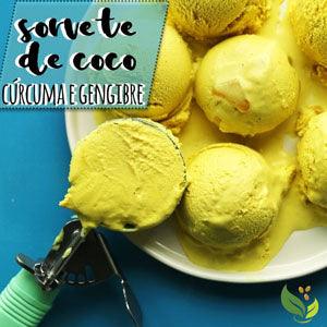 sorvete de coco com cúrcuma