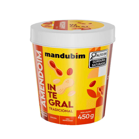 Pasta De Amendoim Integral Com Amendoim Granulado Mandubim 1,02Kg