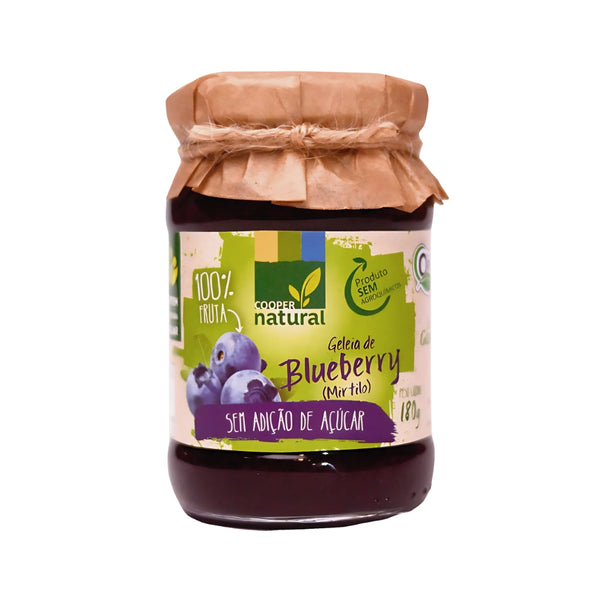 Geleia Orgânica de Blueberry Sem Açúcar Coopernatural 180g – Zona