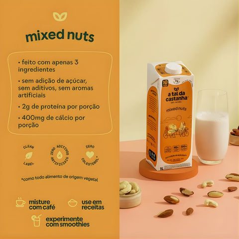 Bebida de Castanha Mixed Nuts A Tal da Castanha 1L