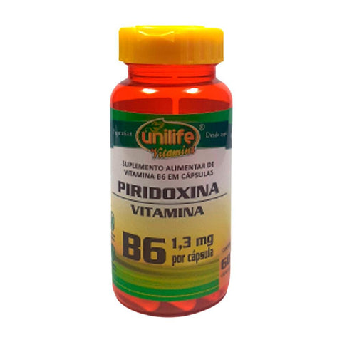Vitamina B6 Piridoxina - Unilife - 60 Cápsulas