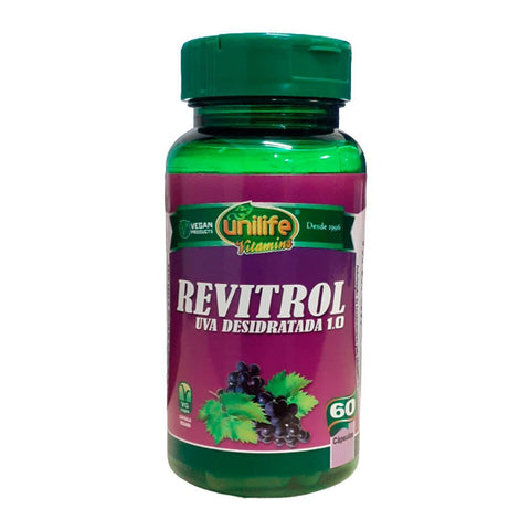 Uva Desidratada Revitrol Resveratrol Unilife 60 Cápsulas