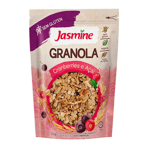 Granola Sem Glúten Cranberries e Açaí Jasmine 250g