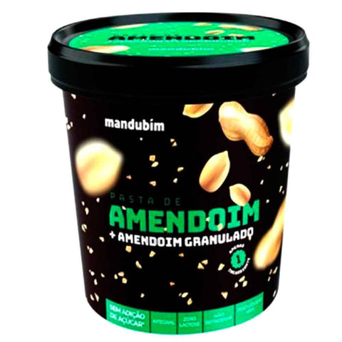 Pasta De Amendoim Integral Com Amendoim Granulado Mandubim 1,02Kg