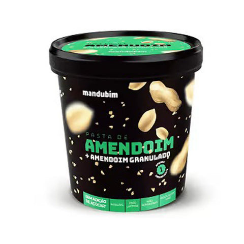 Pasta de Amendoim com Amendoim Granulado Mandubim 450g