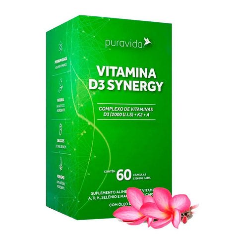 Vitamina D3 Synergy Puravida 60 Cápsulas