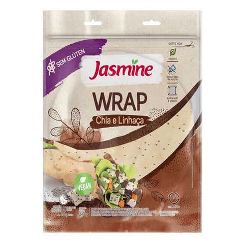 Wrap Chia e Linhaça Sem Glúten Jasmine 240g - Zona Cerealista Online
