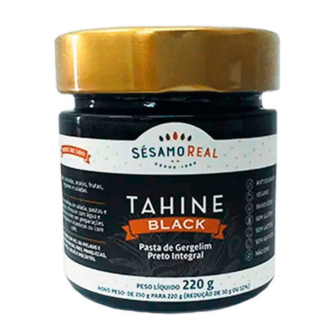 Pasta de Gergelim Preto Black Tahine Sésamo Real 220g