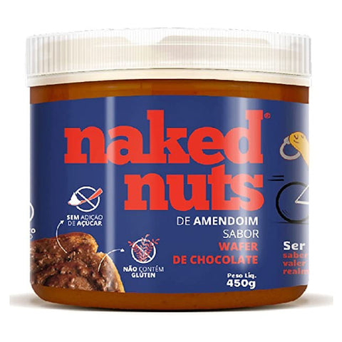 Pasta de Amendoim com Wafer de Chocolate Naked Nuts 450g