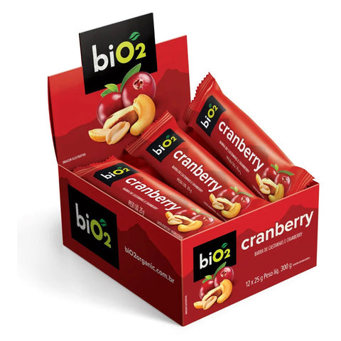 Barra de Castanhas e Frutas Cranberry biO2 Nuts (Cx 12un de 25g)