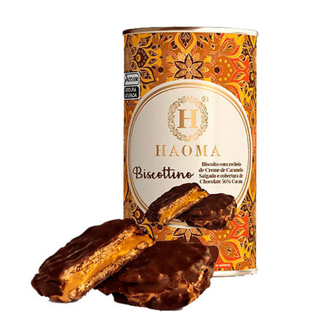 Biscottino Caramelo Salgado Chocolate 56% Haoma 168g