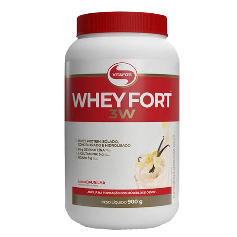 Whey Protein Whey Fort 3W Baunilha Vitafor 900g