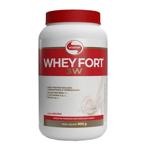 Whey Protein Whey Fort 3W Neutro Vitafor 900g