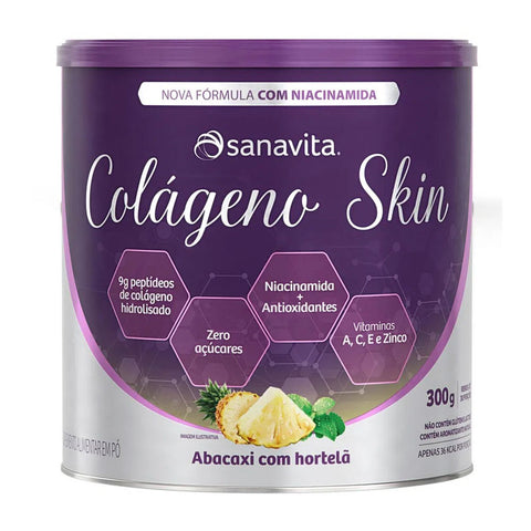 Colágeno Skin Abacaxi com Hortelã Sanavita 300g