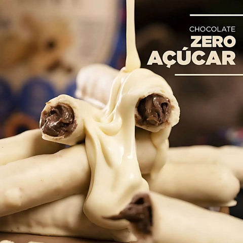 Lata de Canudos de Wafer c/ Chocolate Branco Sem Açúcar Haoma 150g