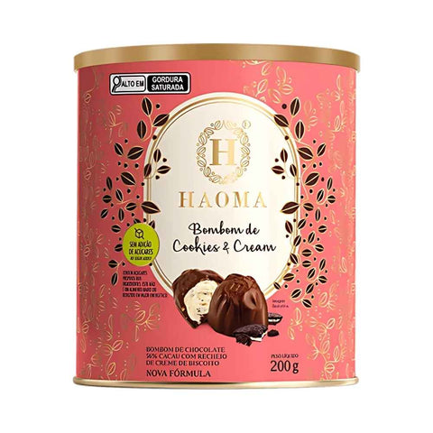 Lata de Bombom Cookies e Cream Haoma 200g