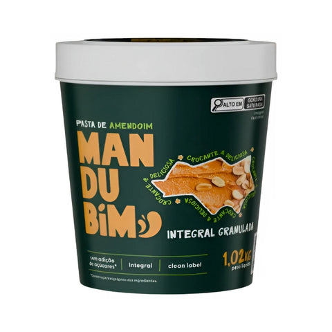 Pasta De Amendoim Integral Com Amendoim Granulado Mandubim 1,02Kg