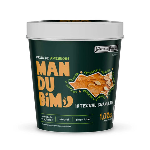 Pasta De Amendoim Integral Com Amendoim Granulado Mandubim 1,02Kg