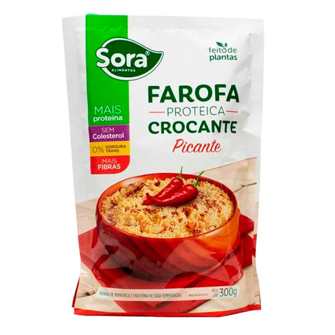 Farofa Crocante Proteica de Soja Sabor Picante Sora 300g