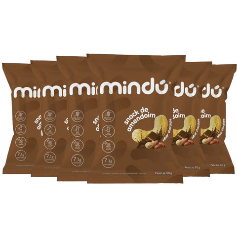 Kit Snack de Amendoim Chocolate Mindú (6un de 50g)