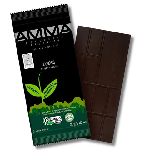 Chocolate Orgânico 100% Cacau AMMA 80g