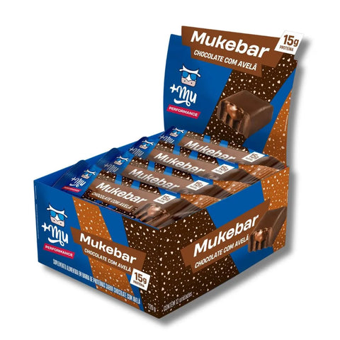 Barra de Proteína Mukebar Chocolate cm avelã (cx c/ 12un de 60g)