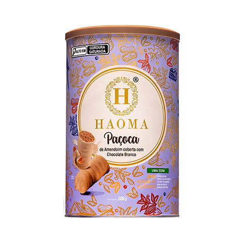 Lata de Paçoca com Chocolate Branco Linha Stevia Haoma 225g