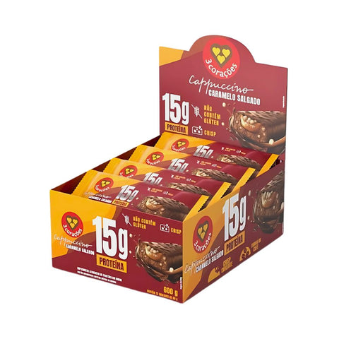 Barra de Proteína Cappuccino Caramelo Salgado 3Corações (12 un de 50g)