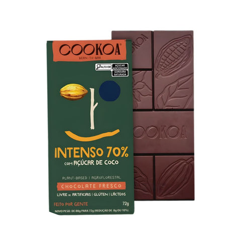 Barra de Chocolate Intenso 70% Cookoa 72g