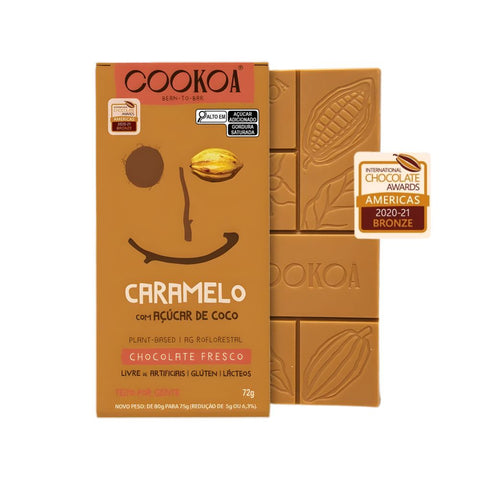 Barra de Chocolate Caramelo Cookoa 72g
