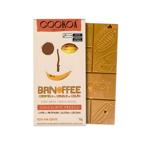 Barra de Chocolate Banoffee Caramelo e Canela do Ceilão Cookoa 75g