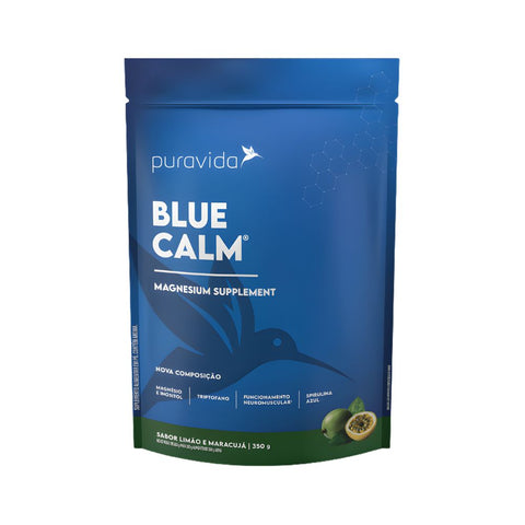 Blue Calm Magnésio Sabor Limão e Maracujá Puravida 350g