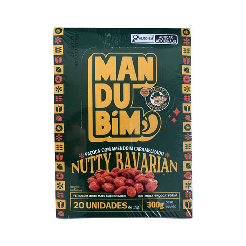 Paçoca Rolha Nutty Bavarian Mandubim (Cx c/ 20 un de 15g)