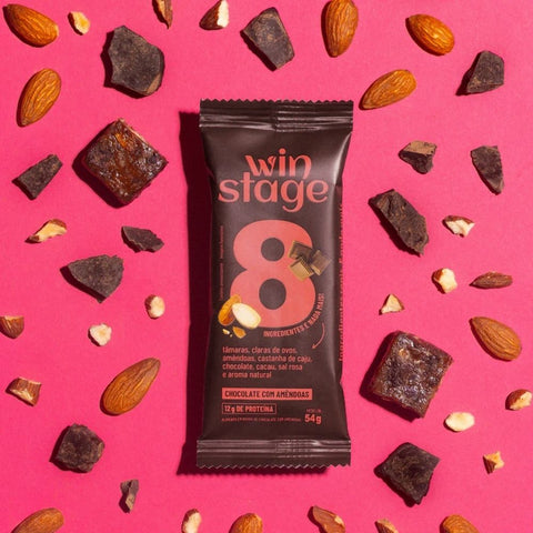 Barra de Proteína de Chocolate com Amêndoas WinStage (12 un de 54g)