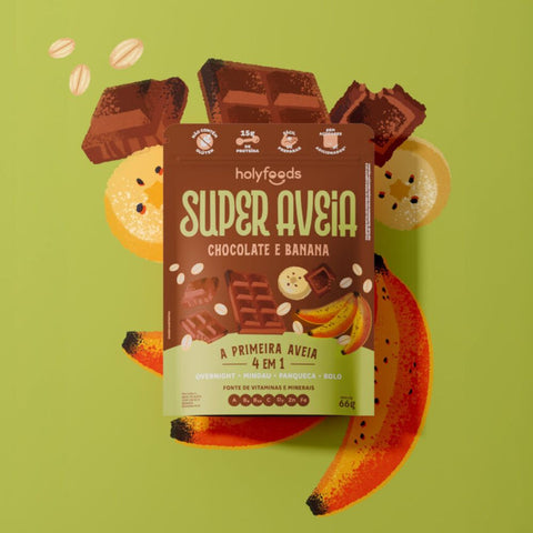 Super Aveia Chocolate e Banana Holyfoods 66g
