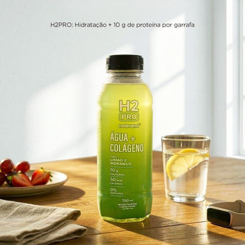 Água Funcional H2PRO Limão e Morango Nobrand 350ml