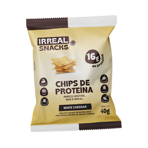 Chips de Proteína White Cheddar Irreal Snacks 40g
