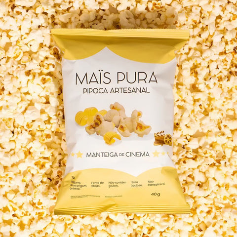 Pipoca Artesanal Manteiga de Cinema Mais Pura 40g