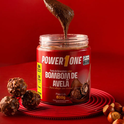 Pasta de Amendoim Bombom de Avelã Power1One 600g