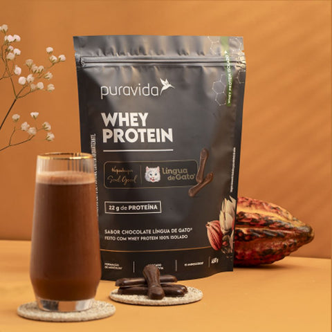 Whey Protein Isolado Sabor Língua de Gato Puravida 450g